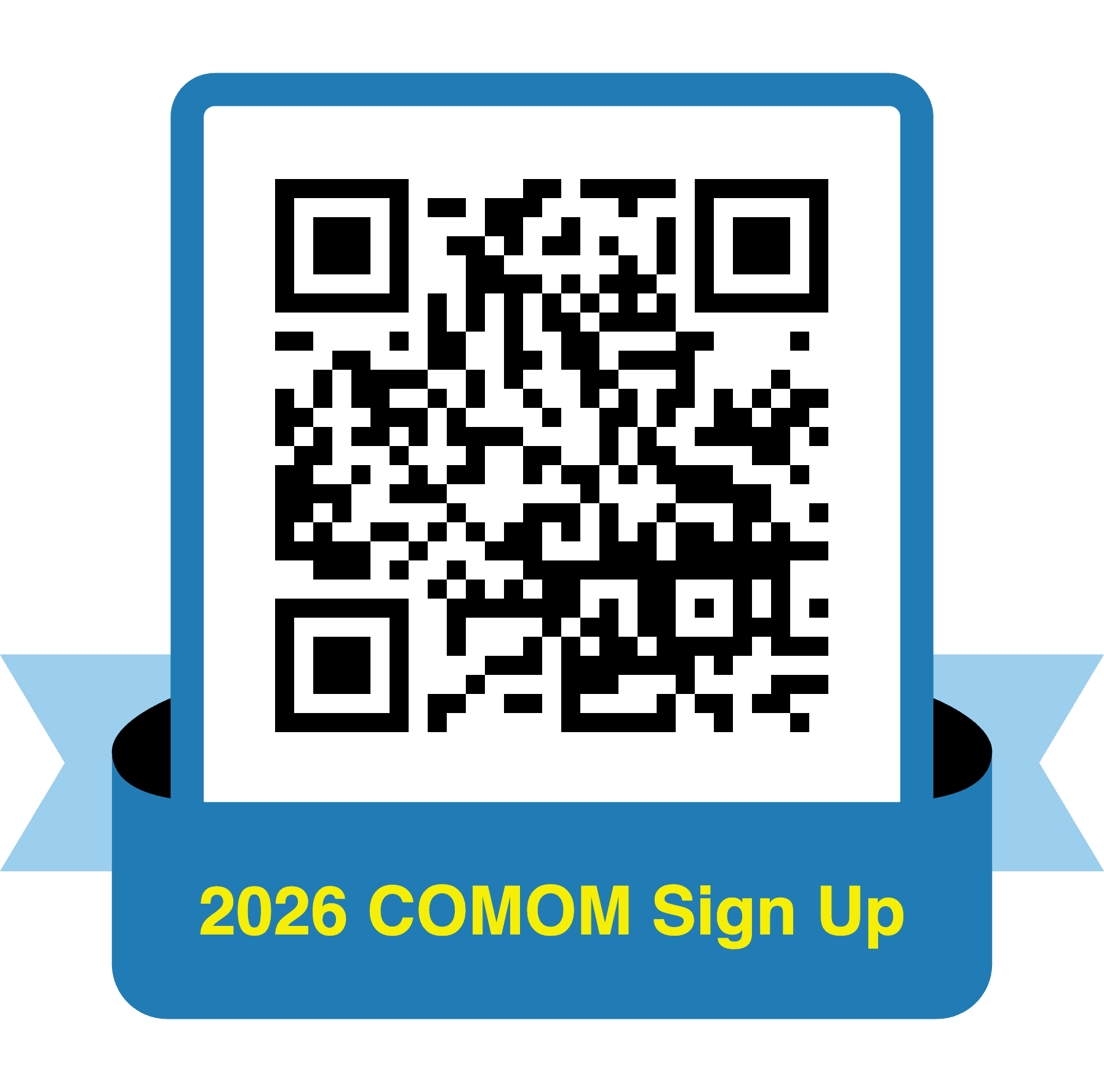 QR code for COMOM 2026 volunteer sign-up